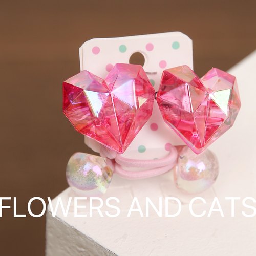flowersandcats女童爱心发饰皮筋