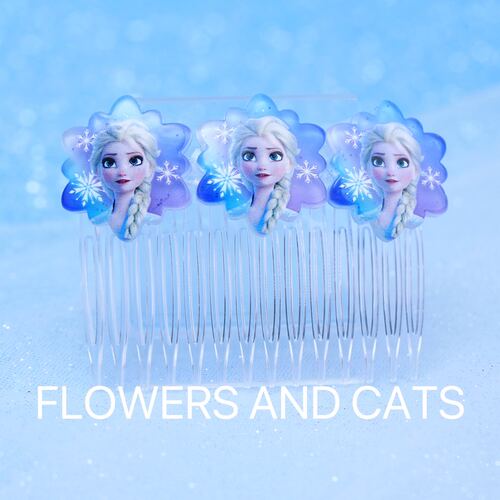 儿童蓝紫色卡通雪花发插女童发梳