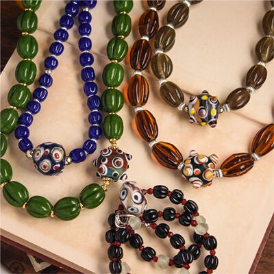 国潮百搭大气串珠项链绿玛瑙玉髓