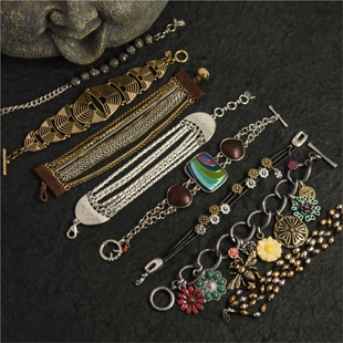 应是天仙狂醉,乱把白云揉碎。吉普赛印第安多层百搭手链秋冬孤品