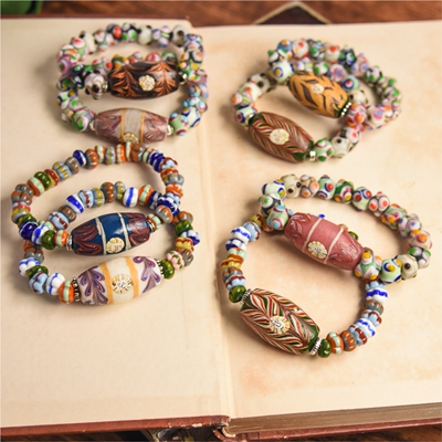 意大利进口马赛克琉璃珠现货手链