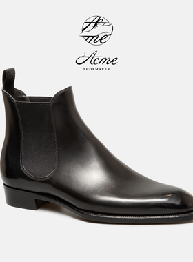 美勋ACME手工皮鞋男黑色切尔西靴圆头商务休闲MR楦Marvel系列新款