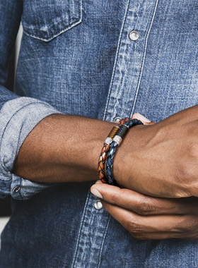 美勋英国Tateossian编织皮手环