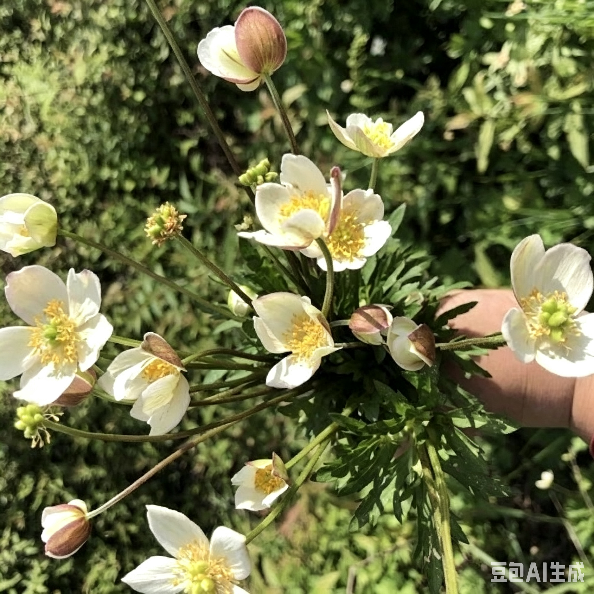 新鲜 华北银莲花 毛蕊茛莲花 鹅掌草