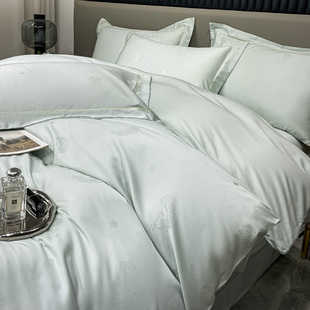提花天丝棉四件套美国king澳洲Double加拿大Queensize大尺寸定制