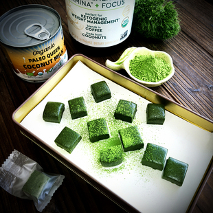 一口坠入绿意椰海,五十铃抹茶椰椰小方 清新而不腻 小糖人可食~