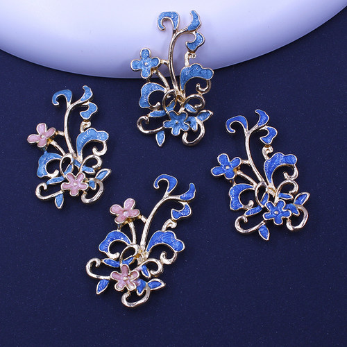 合金树枝花藤滴油烧蓝配件