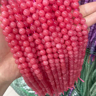 天然玉髓圆珠 优化红纹石散珠子 手工diy手链串珠项链配件材料