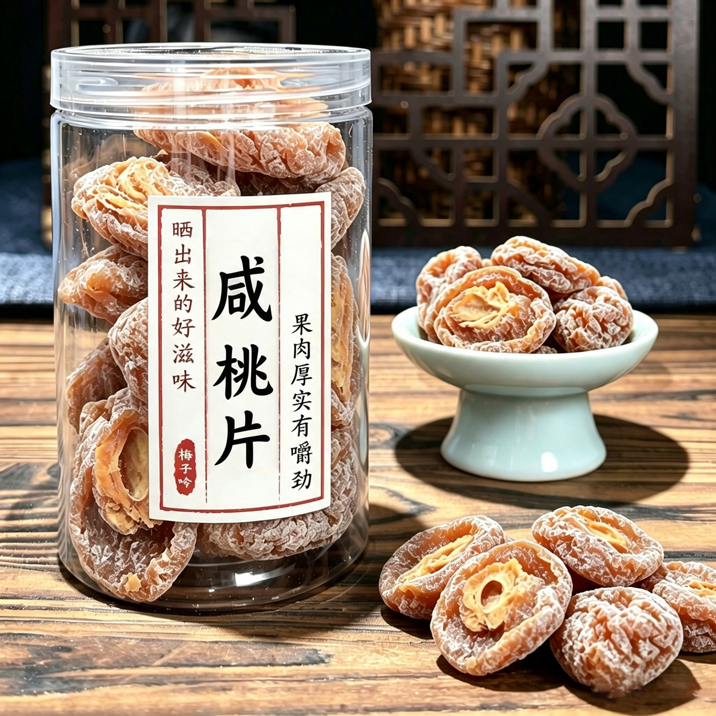 湖州特产奶油咸桃干 盐津桃板老味桃半 甘草桃干传统果脯零食罐装