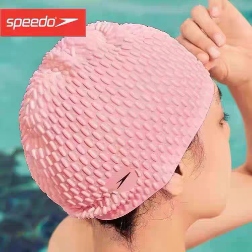 Speedo/速比涛泡泡硅胶专业舒适游泳帽男女通用长发适用不勒头
