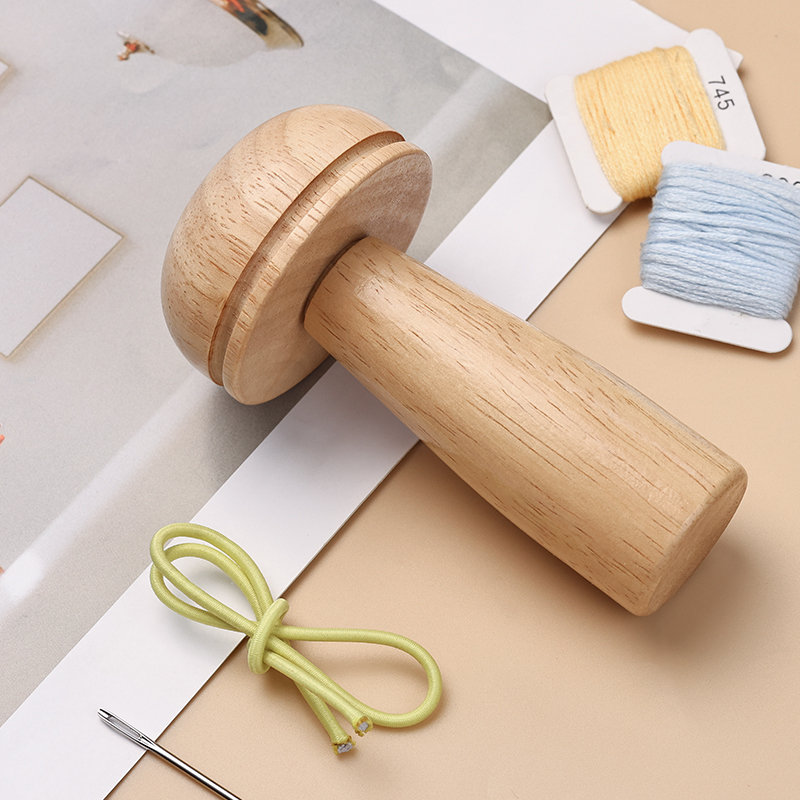 蘑菇破洞补丁diy编织工具带针筒收纳针新手宝妈修补破洞可爱图案