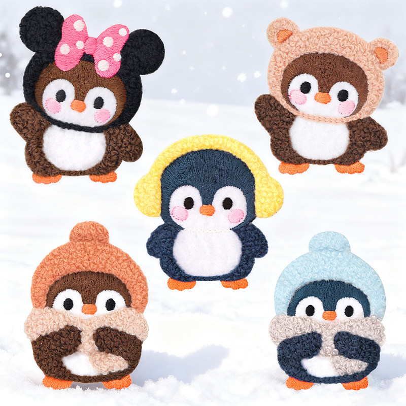 毛绒企鹅补丁贴羽绒服刺绣贴自粘免缝无痕修补贴破洞污渍遮挡布贴,居家布艺,布贴,淘宝优惠券,粉丝福利购,淘宝优惠卷