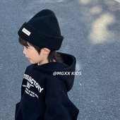 秋冬儿童加厚保暖毛线帽宝宝软糯亲肤针织帽男童女童韩版 套头帽子