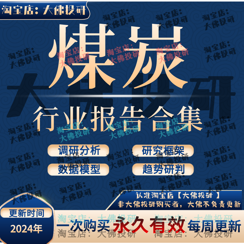 2024年 煤炭行业 煤炭产业链 市场分析研究报告 前景预测报告合集