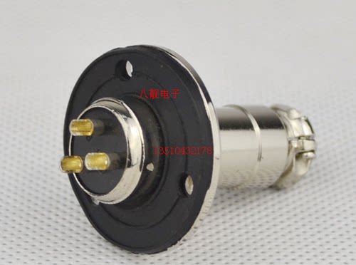 航空插头连接器GX25F-4P/4芯 设备方圆形法兰航空插座