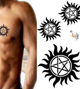 spn邪恶力量supernatural  防水纹身贴 贴纸 五芒星 Dean防止附身