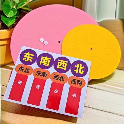 二年级寒假方向标转盘手工教具