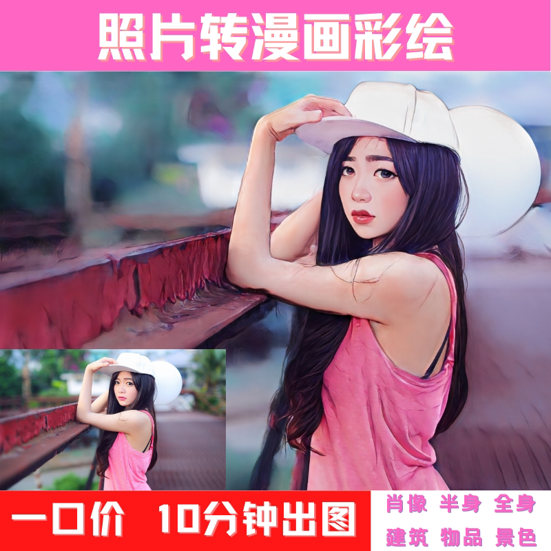 照片转漫画 图片变彩绘 图片变动漫手绘 卡通动漫头像定制 送礼物