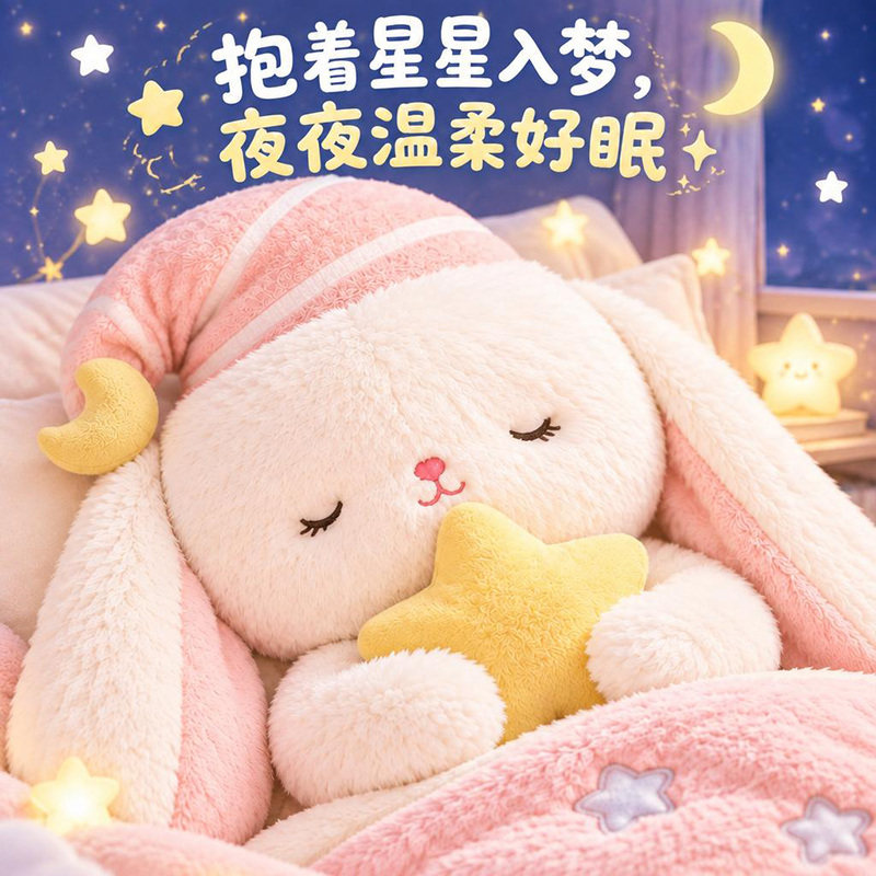可爱睡梦小兔子公仔抱枕毛绒玩具睡觉玩偶女生睡觉生日礼物布娃娃