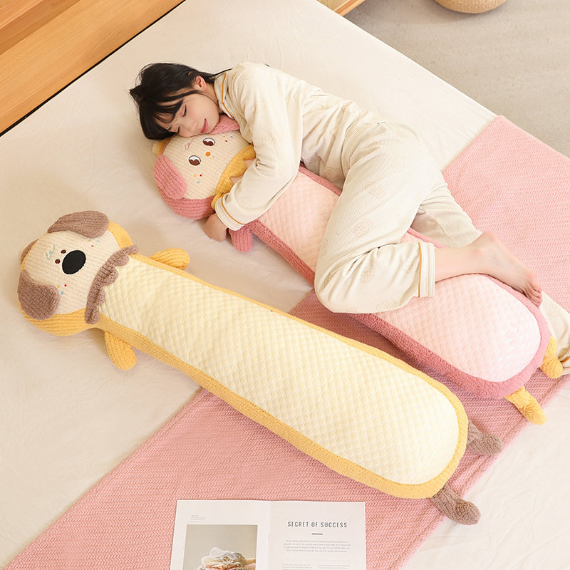 小狗玩偶抱枕女生睡觉毛绒玩具公仔柔软抱睡长条枕夹腿大娃娃