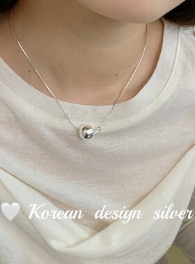 韩国简约轻奢饰品 S925纯银14m圆珠蛇骨链ins博主同款项链小众女