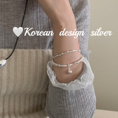女款 韩国高级感ins风轻奢手饰品 个性 车轮珠爱心手链 S925纯银