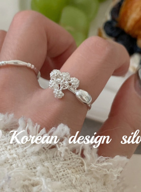 2025新款精巧小清新银饰品 S925纯银精巧葡萄戒指女款 开口可调节