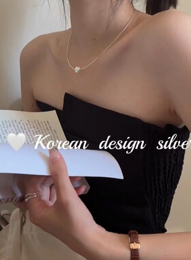 韩国S925纯银肌理圆球球项链2o23新款小众设计感choker项圈颈链