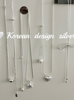 韩国新款ins风小众设计组合毛衣链 S925纯银长款项链气质温柔