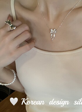 韩国925纯银蝴蝶项链女生轻奢小众高级感2o23年款锁骨链七夕礼物