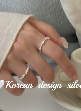 韩国ins风小众设计银饰 S925纯银温柔mini锆石花花排钻戒指高级感