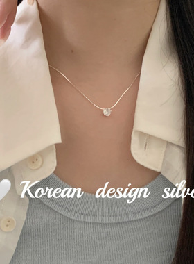 韩版INS风小众设计2025新款爆款S925纯银简约锆石项链 锁骨链轻奢