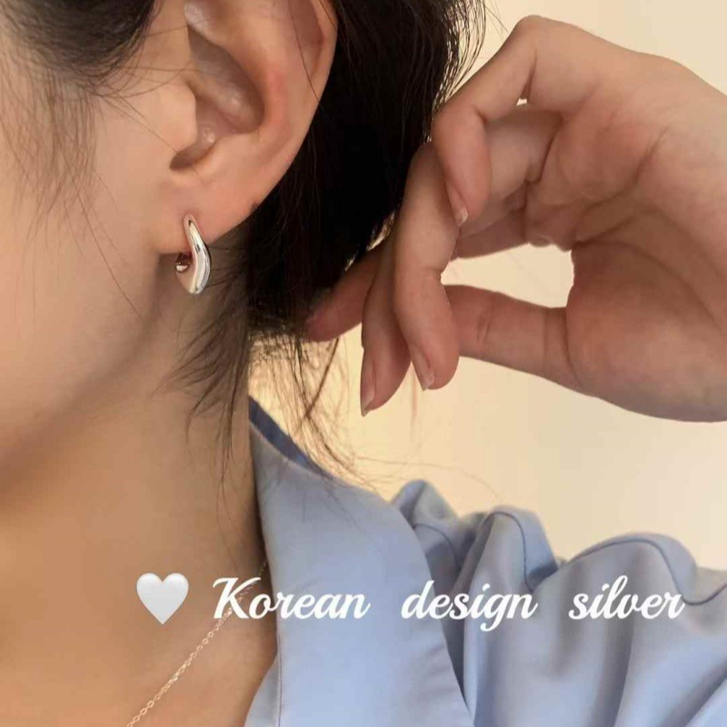 韩国ins小众设计个性冷淡风耳饰 S925纯银 切面不规则V型耳环高级