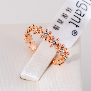 丽晶红苹果专柜女士小雏菊钻戒指结婚指环尾戒男清仓JZ09