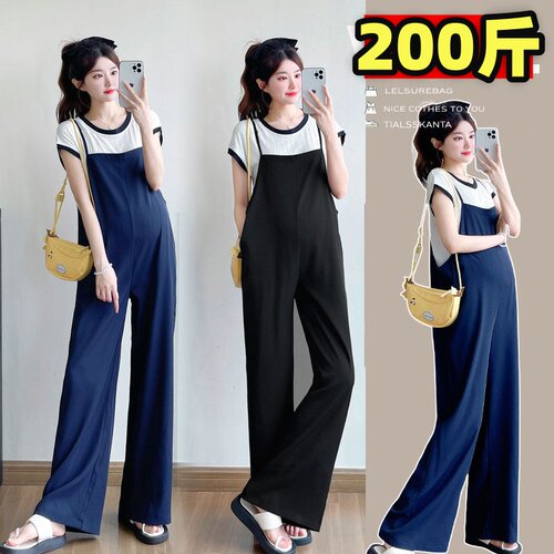 孕妇T恤背带裤显瘦上衣吊带长裤