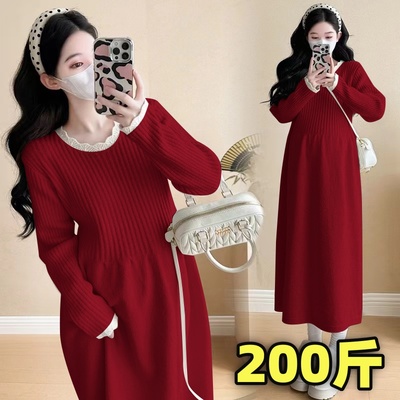 大码孕妇毛衣裙宽松加厚打底裙潮
