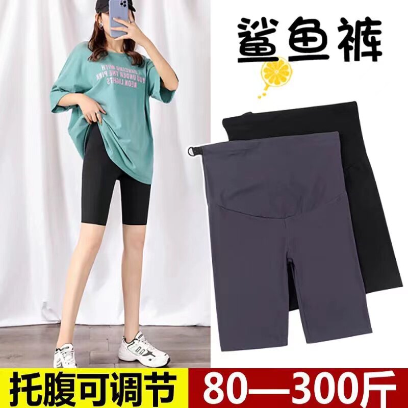 孕妇鲨鱼皮打底裤夏季弹力瑜伽裤图片