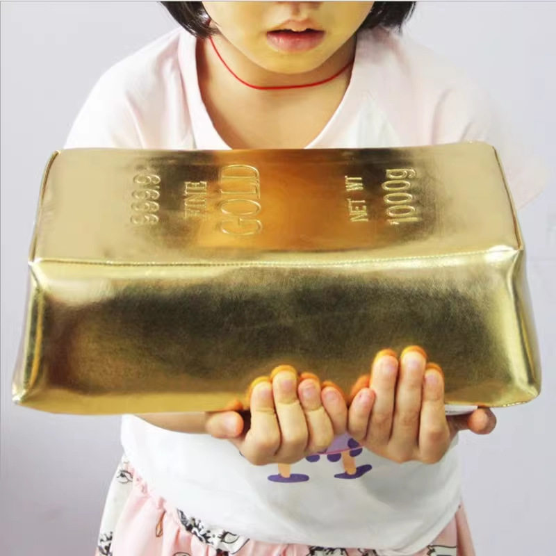 创意仿真金砖枕头午睡枕趴睡枕 办公靠枕家居装饰招财发财小抱枕