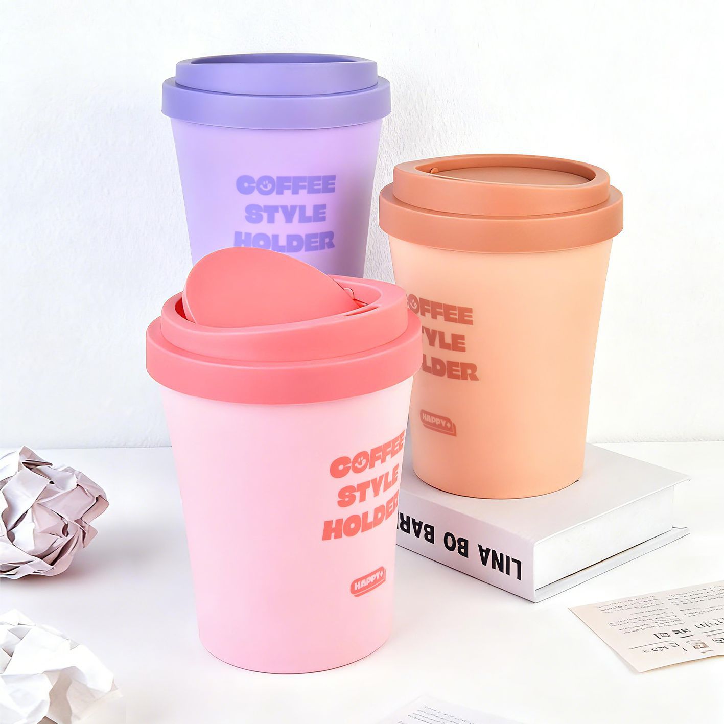 咖啡杯收纳桶创意桌面垃圾桶家用卧室厨房客厅办公室废纸收纳纸篓