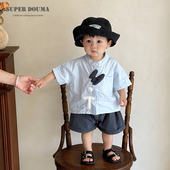 薄款 一岁宝宝夏套装 帅气男宝时髦洋气分体两件套韩范潮男穿搭夏季