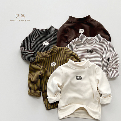 宝宝内搭上衣冬加厚婴儿衣服韩系穿搭百搭打底衫冬装半高领长袖T
