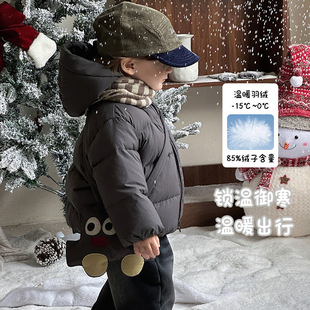 婴儿羽绒服90绒加厚保暖男宝连帽防寒服婴幼儿冬款外套周岁外出服