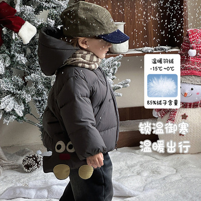婴儿羽绒服90绒加厚保暖男宝连帽防寒服婴幼儿冬款外套周岁外出服
