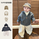 分体炸街款 宝宝秋冬套装 洋气针织开衫 婴儿衣服韩版 三件套 2025新款