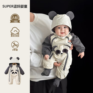 男宝宝棉服冬季加厚保暖棉衣婴儿连体衣超萌洋气婴幼儿外出服百天