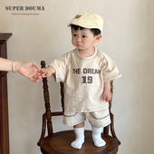 休闲运动风分体两件套周岁服 薄款 小男童炸街痞帅夏装 宝宝衣服夏季