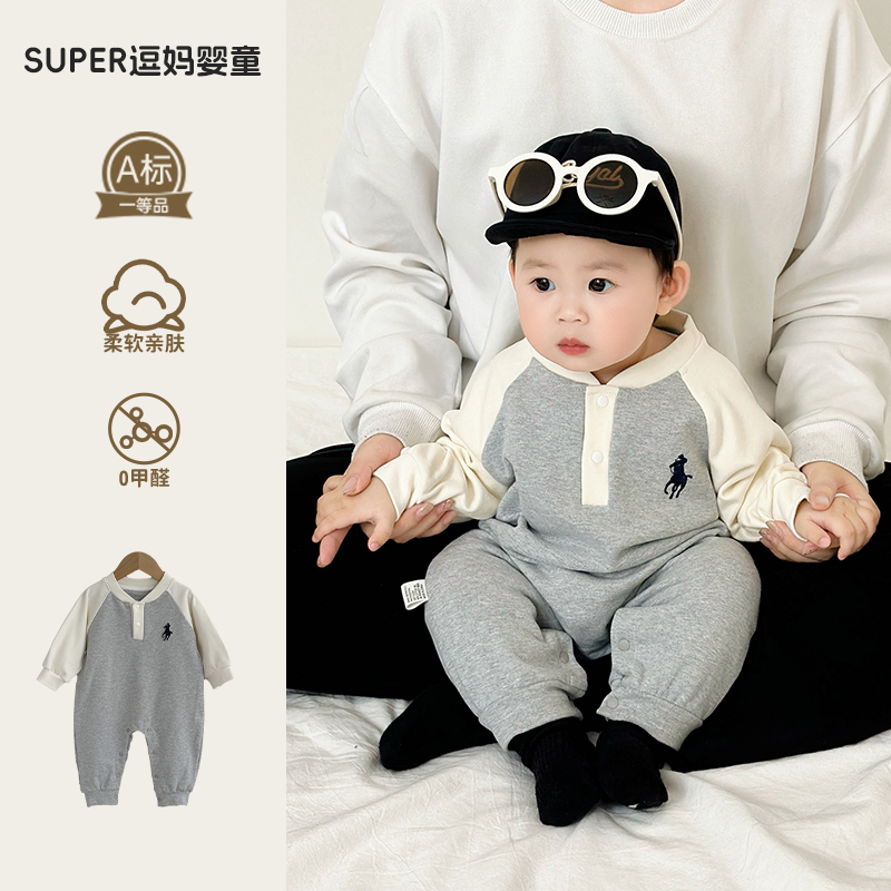 百天宝宝衣服婴儿连体衣春装超萌韩系婴幼儿外出潮服2025春季新款