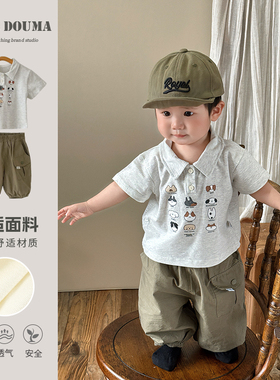 男童夏款裤子超韩洋气男宝工装裤休闲百搭外穿潮裤宝宝夏天束脚裤