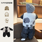 宝宝马甲2025新款 洋气可爱夹棉背心婴幼儿加厚保暖坎肩潮 秋冬韩版