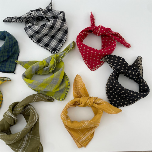 婴儿口水巾春夏宝宝帅气小方巾婴儿韩版洋气百搭凹造型领巾围巾潮